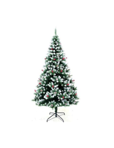 Albero di Natale Mingerl 210 cm con punte innevate e bacche