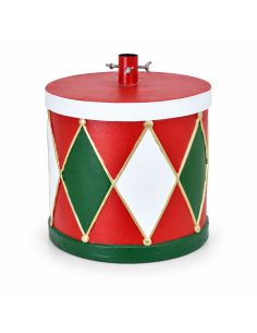 Base albero di Natale a tamburo rosso verde Ø 22 × 23 cm