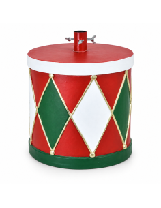 Base albero di Natale a tamburo rosso verde Ø 32 × 31 cm