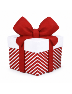 Base albero di Natale pacco regalo bianco rosso 36 × 36 × 47 cm