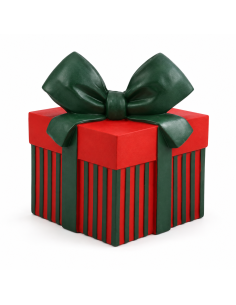 Base albero di Natale pacco regalo rosso verde 36 × 36 × 47 cm