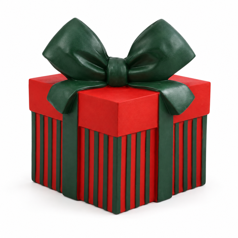 Base albero di Natale pacco regalo rosso verde 36 × 36 × 47 cm