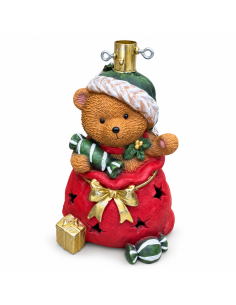 Base albero di Natale orso nel sacco con luce