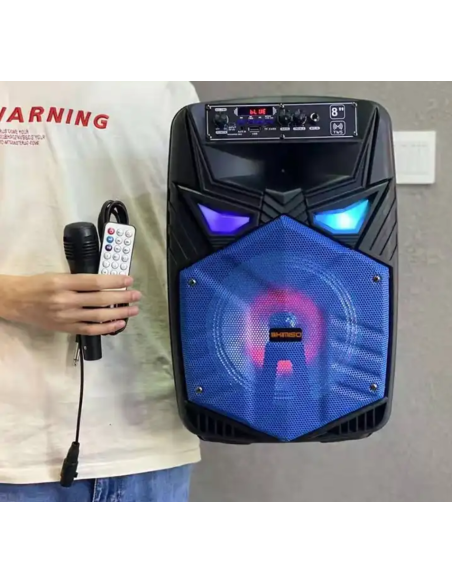 Cassa Bluetooth Altoparlante 8” 2000W con Microfono Karaoke