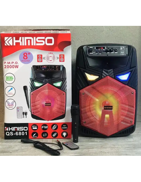 Cassa Bluetooth Altoparlante 8” 2000W con Microfono Karaoke