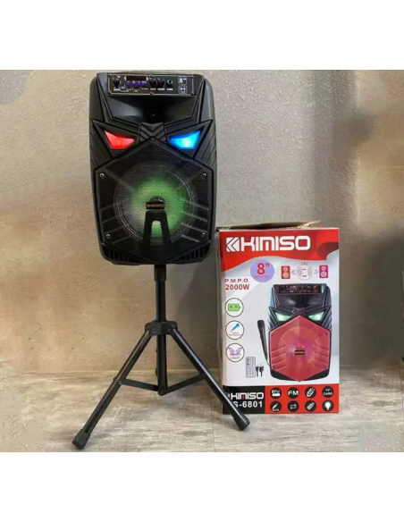 Cassa Bluetooth Altoparlante 8” 2000W con Microfono Karaoke