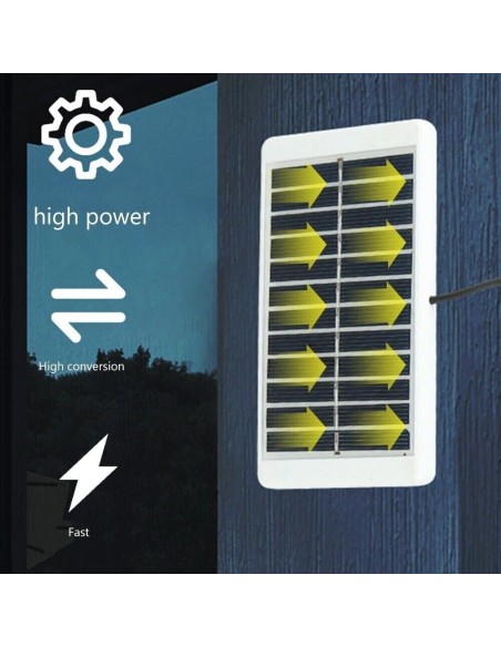 Mini Lampada Torcia Pannello Solare 15 LED USB IP65