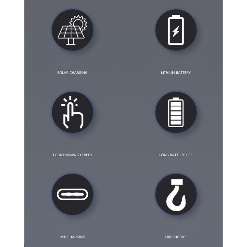 Mini Lampada Torcia Pannello Solare 15 LED USB...