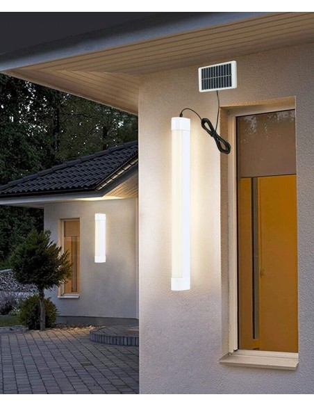 Mini Lampada Torcia Pannello Solare 15 LED USB IP65