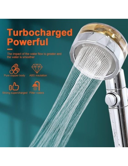 Soffione Doccia Doccetta Turbocompressa 360° Universale