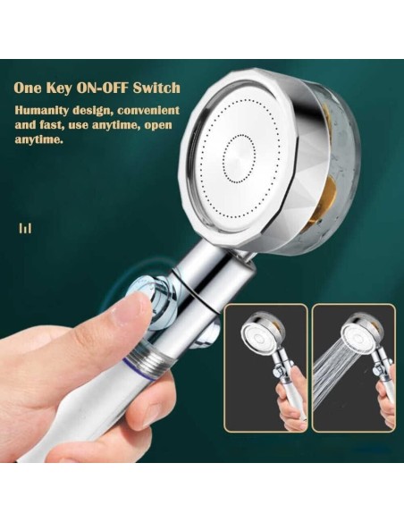 Soffione Doccia Doccetta Turbocompressa 360° Universale