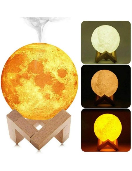 Lampada Diffusore Aromi LED RGB Luna Piena 3D
