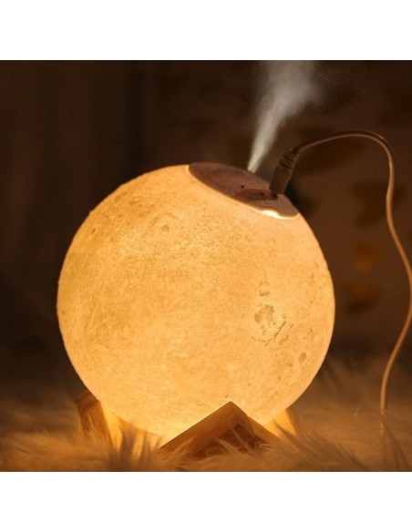 Lampada Diffusore Aromi LED RGB Luna Piena 3D