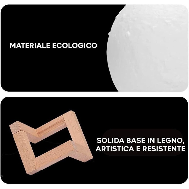 Lampada Diffusore Aromi LED RGB Luna Piena 3D