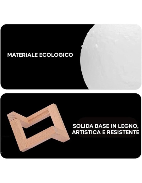 Lampada Diffusore Aromi LED RGB Luna Piena 3D