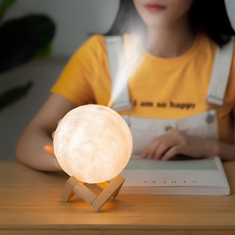 Lampada Diffusore Aromi LED RGB Luna Piena 3D