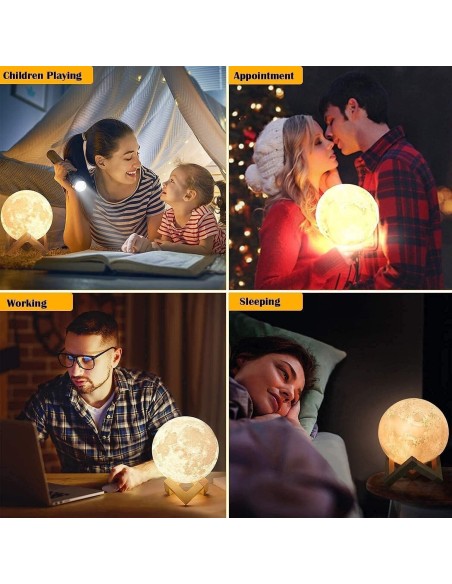 Lampada Diffusore Aromi LED RGB Luna Piena 3D