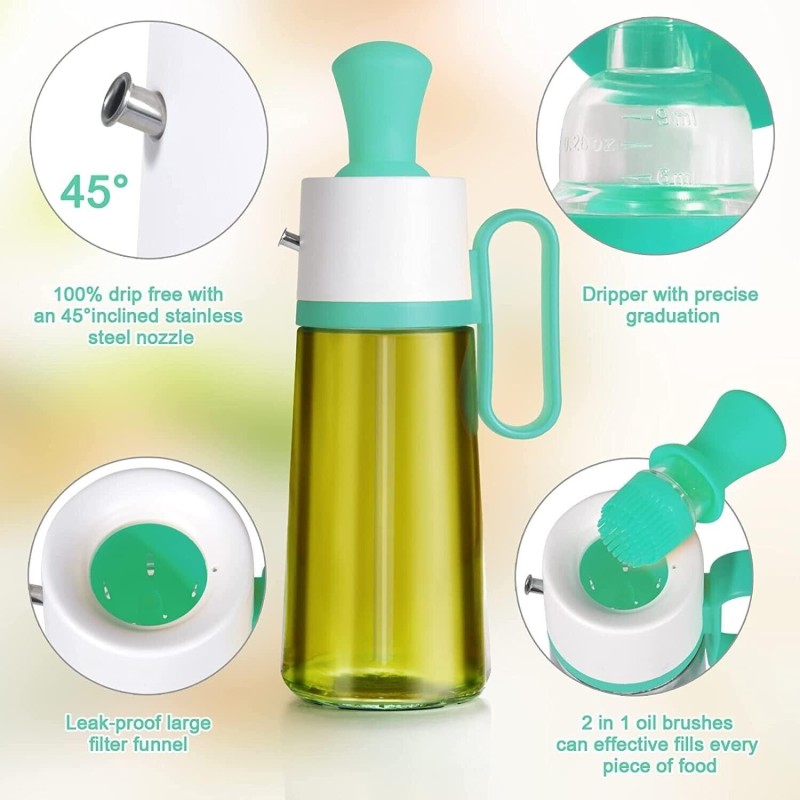 Dispenser Olio Aceto 3in1 Pennello 630ML Vetro