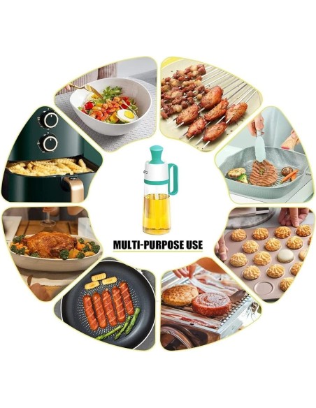 Dispenser Olio Aceto 3in1 Pennello 630ML Vetro