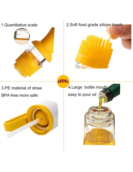 Dispenser Olio Aceto 3in1 Pennello 630ML Vetro