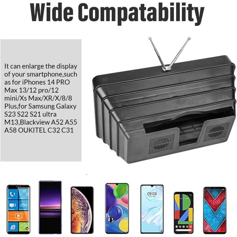 Schermo Lente Ingrandimento Smartphone 3D 12"...