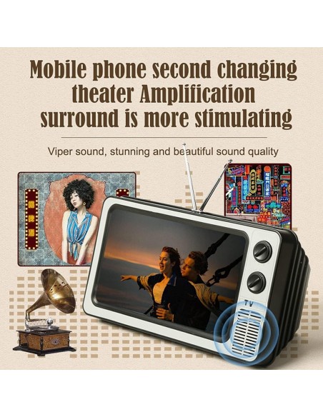 Schermo Lente Ingrandimento Smartphone 3D 12" Supporto TV RETRÒ Film Video Gioco