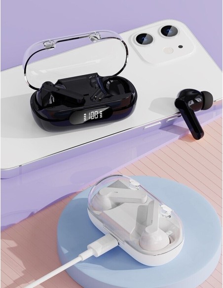 Auricolari Bluetooth APRO12 Cuffie Wireless5.3 LED Ricaricabili Senza Fili Phone