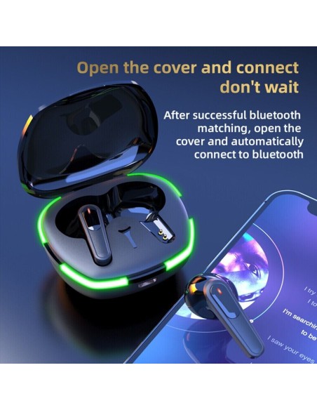 Auricolari Bluetooth PRO60 Cuffie Wireless 5.1 LED Ricaricabili Senza Fili Phone