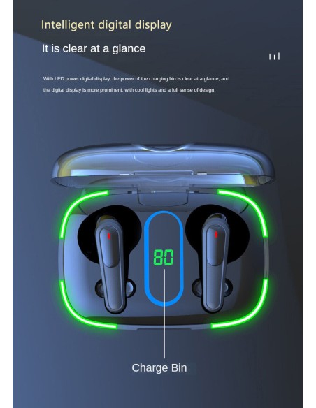 Auricolari Bluetooth PRO70 Cuffie Wireless 5.3 LED Ricaricabili Senza Fili Phone