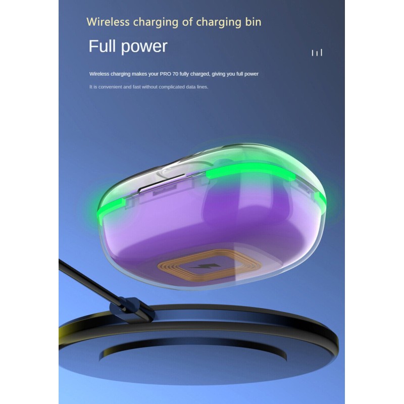 Auricolari Bluetooth PRO70 Cuffie Wireless 5.3...