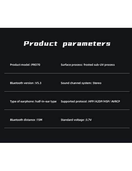 Auricolari Bluetooth PRO70 Cuffie Wireless 5.3 LED Ricaricabili Senza Fili Phone