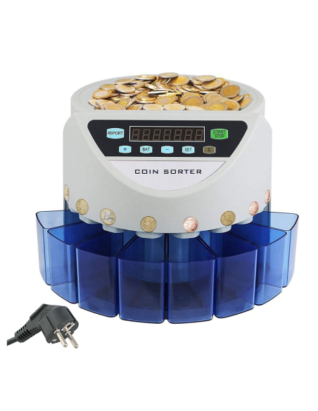 Contamonete Elettronico Automatico 806681 Capacità 500 Monete 8 Scomparti