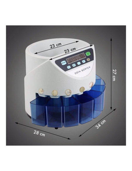 Contamonete Elettronico Automatico 806681 Capacità 500 Monete 8 Scomparti