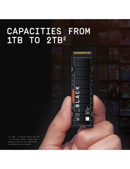 WD SSD Interno NVME4.0 1TB SN850X WD-BLACK 7300-6300MB/S + DISSIPATORE