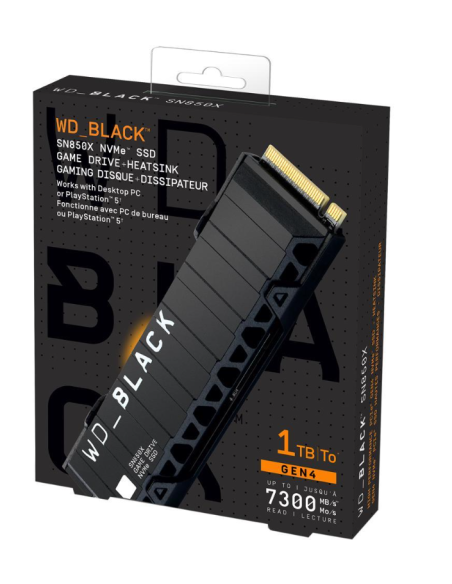 WD SSD Interno NVME4.0 1TB SN850X WD-BLACK 7300-6300MB/S + DISSIPATORE