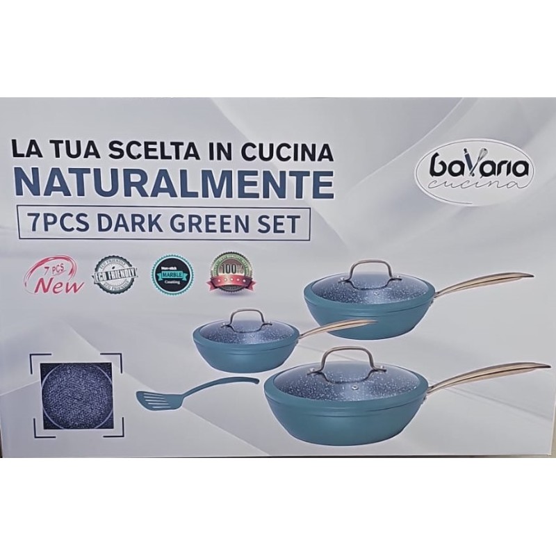 Set da 7 pezzi Padelle Bavaria Verde Scuro...
