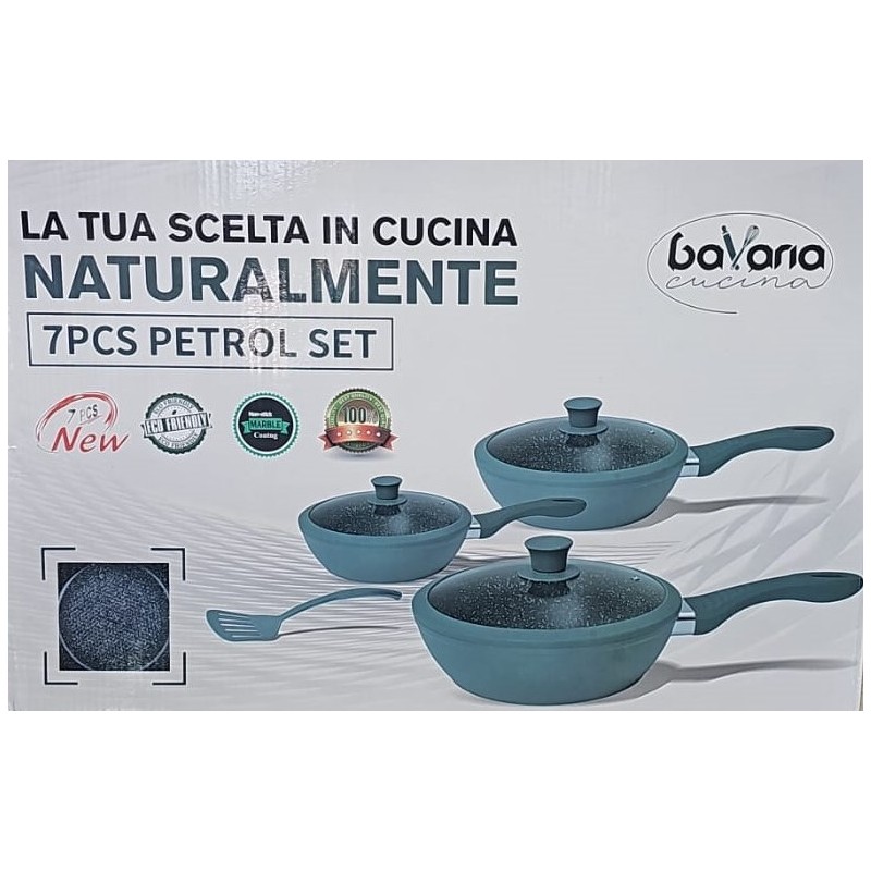 Set da 7 pezzi Padelle Bavaria colore Petrolio...
