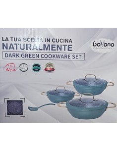 Set da 7 pezzi Tegami antiaderente Bavaria Verde Scuro 2
