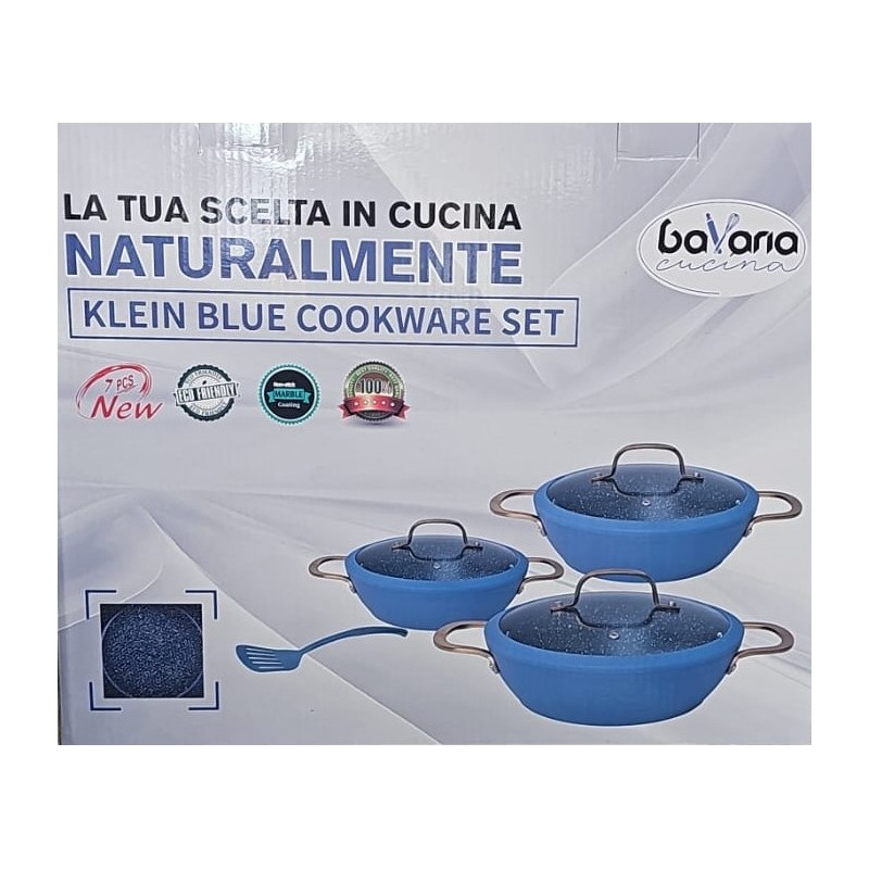 Set da 7 pezzi Tegami antiaderente Bavaria Blu