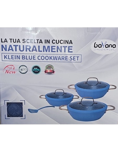 Set da 7 pezzi Tegami antiaderente Bavaria Blu