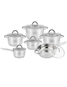 Set 12 pezzi Batteria pentole Cheffinger Acciaio Inox 2