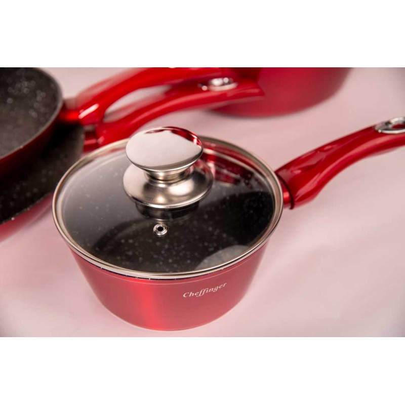 Set 10 pezzi Batteria Pentole Cheffinger Rosso