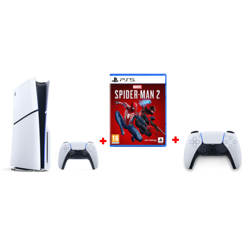 PS5 Console Slim Disco 1TB + Marvel's Spider-Man 2 + Joystick Aggiuntivo