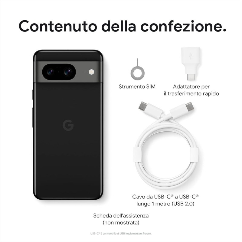 GOOGLE Pixel 8 5G 8+128GB 6,2" Obsidian Black Nero