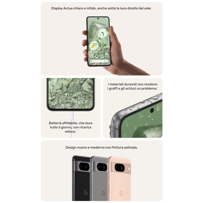 GOOGLE Pixel 8 5G 8+128GB 6,2" Obsidian Black Nero