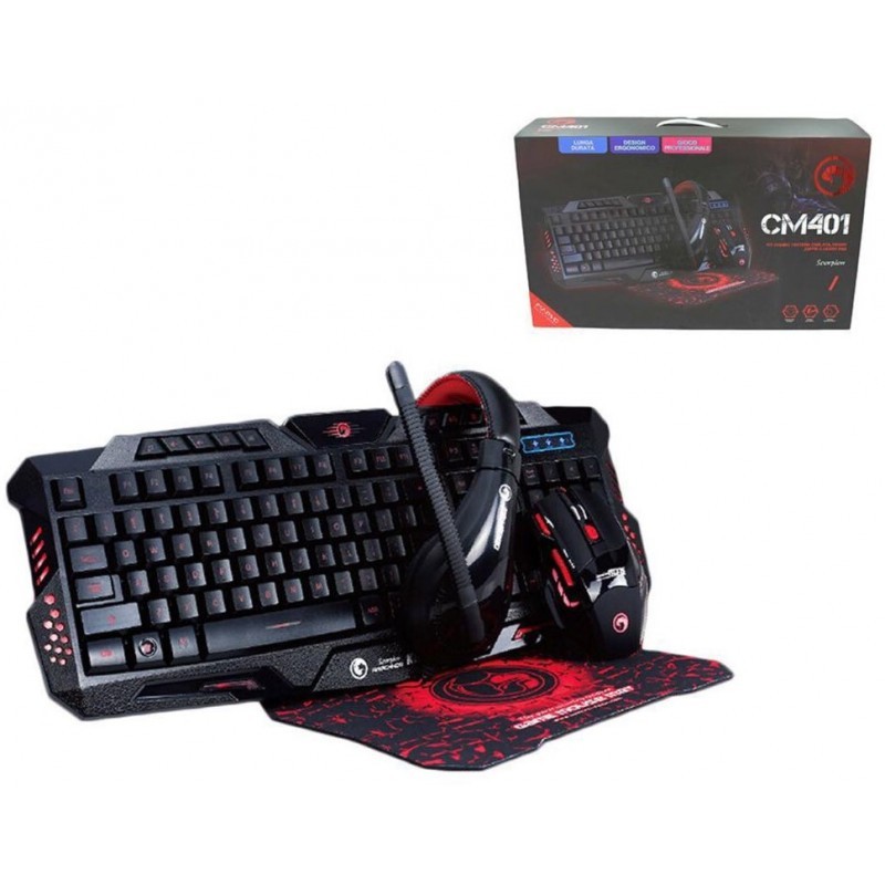 MARVO Tastiera + Mouse + Cuffia + Tappetino...