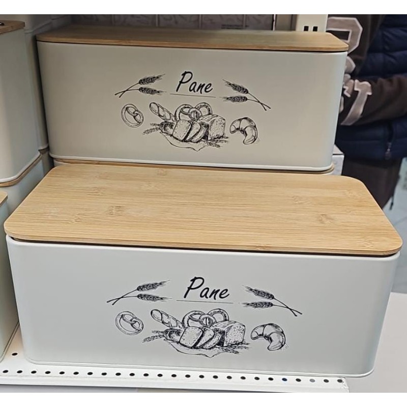 Portapane Grande Legno e Alluminio design moderno