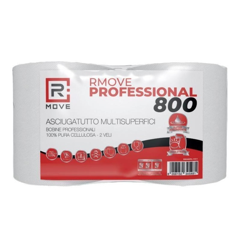 2 Rotoloni di Carta bobina PROFESSIONALE A 800...