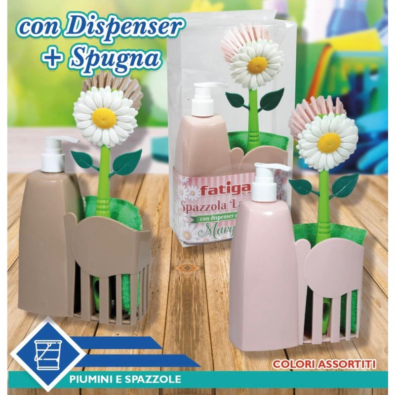 Spazzola Lavapiatti con dispenser Sapone