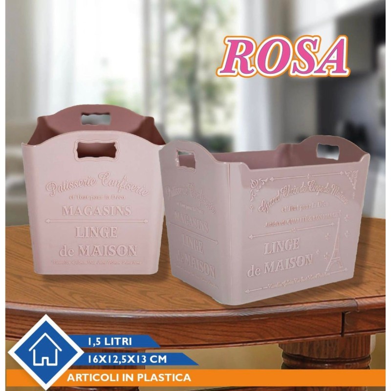Organizer in plastica Rosa 1.5L 16x12.5x13cm